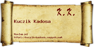 Kuczik Kadosa névjegykártya